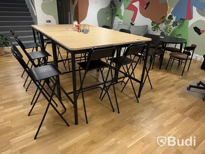 3 st ståbord inkl. 10 st fällbara barstolar