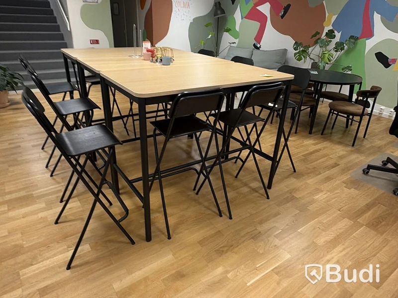 3 st ståbord inkl. 10 st fällbara barstolar