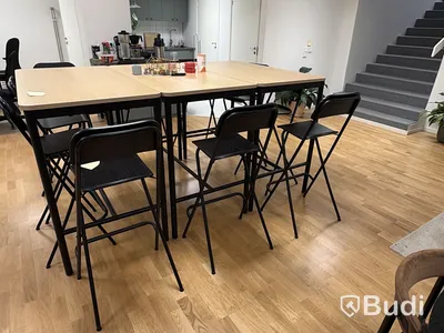 3 st ståbord inkl. 10 st fällbara barstolar