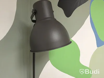 Golvlampa grå med dimmer
