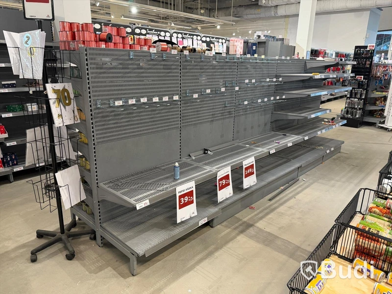 Komplett butiksinredning från ONGO Heron City (2000m²) inkl 4 st kassalinjer och 2 st entrésystem