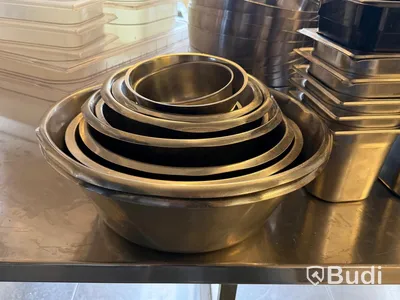 Lot of assorted plastic gastronorm pans and stainless steel bowls