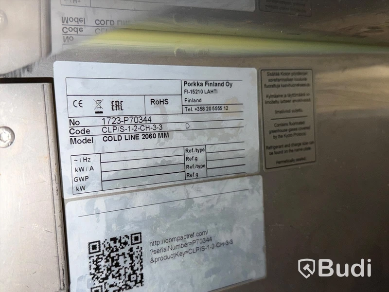 Refrigerated counter, Porkka COLD LINE 2060 MM