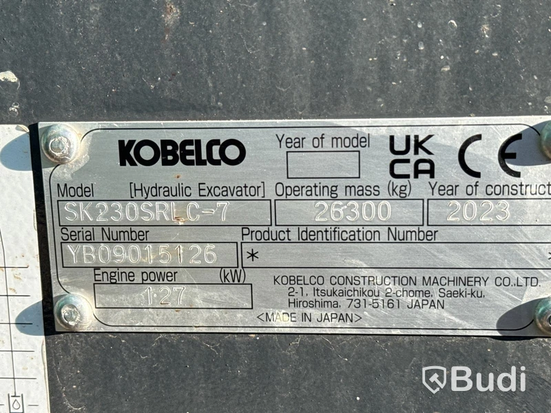 Grävmaskin Kobelco SK 230 SRLC -7 -2023