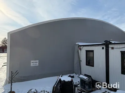 Tälthall 480m² med port och 2 kontor i kopplad byggbod