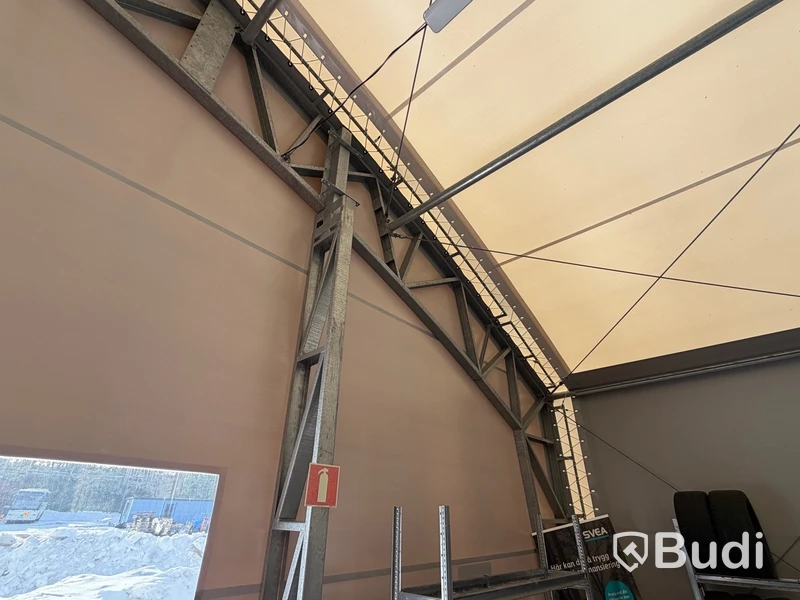 Tälthall 480m² med port och 2 kontor i kopplad byggbod