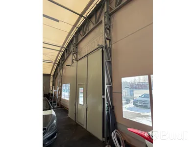 Tälthall 480m² med port och 2 kontor i kopplad byggbod