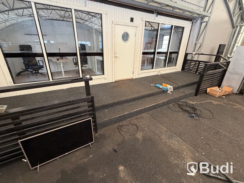Tälthall 480m² med port och 2 kontor i kopplad byggbod