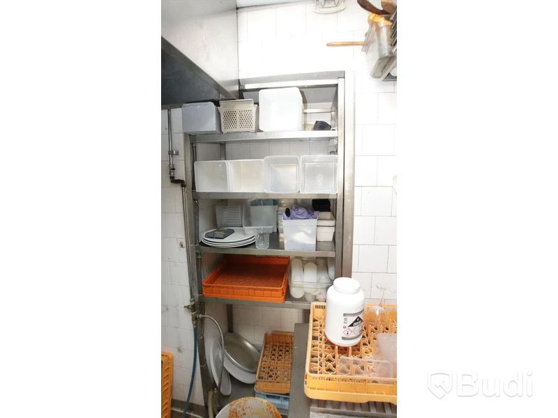 Diskbackshylla med dränering på 4 översta planen, 85x55x210cm