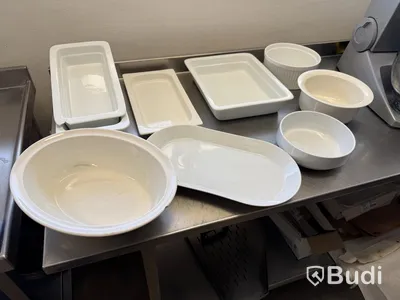 Restaurangporslin + köksutrustning – stort paket