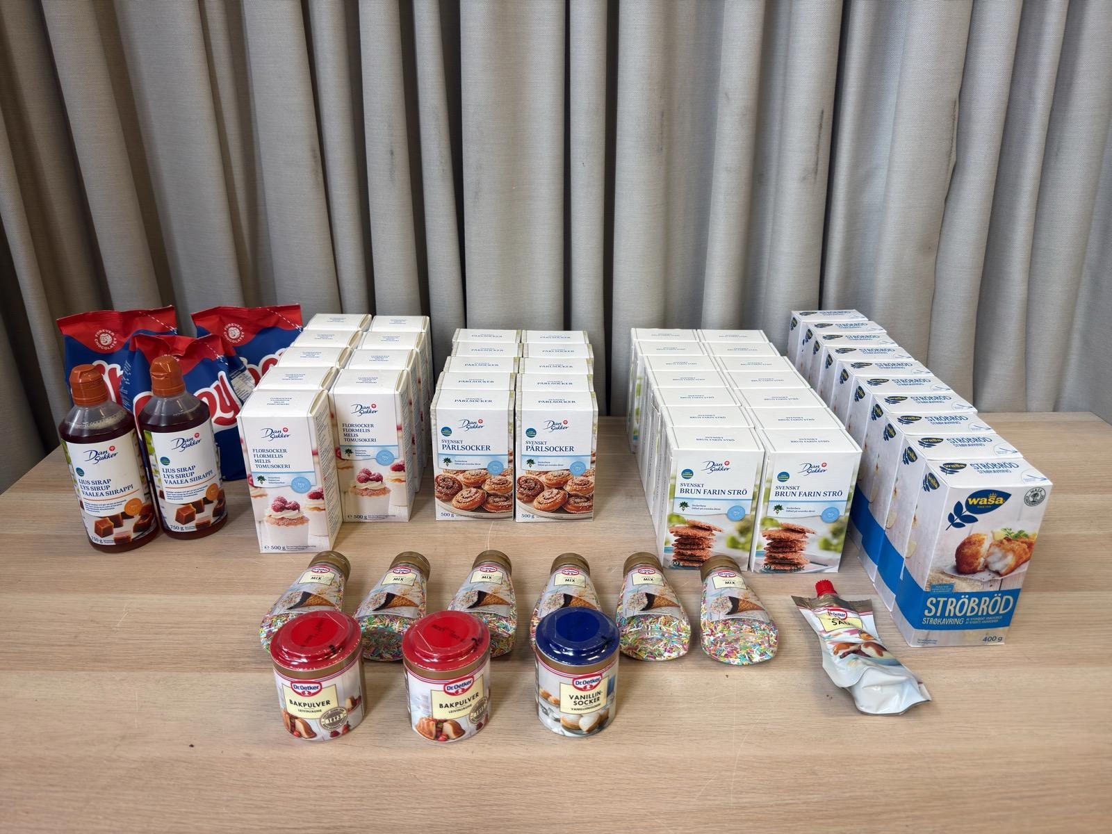 Lot of sugar, breadcrumbs, syrup & sprinkles