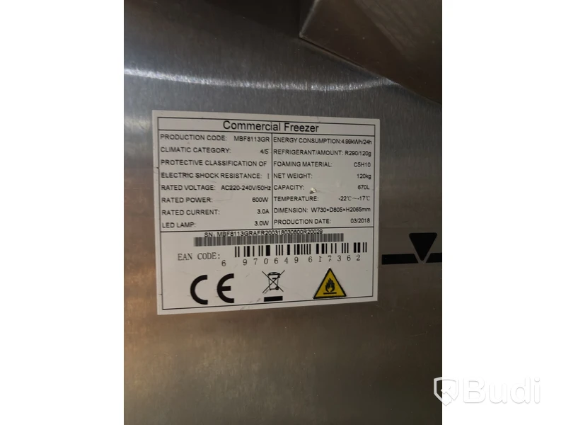 Atosa MBF8113GR Freezer, 670 l