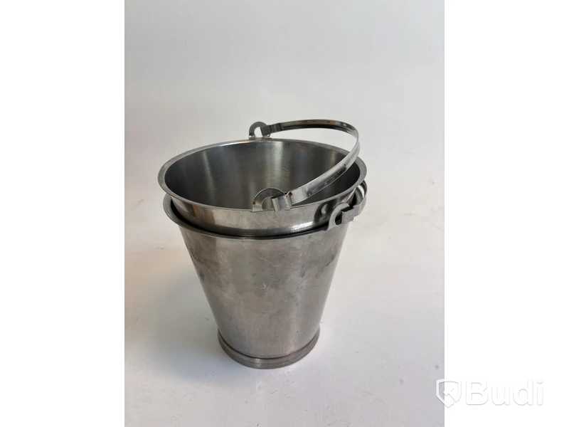 Lot of assorted food pans, buckets, etc.