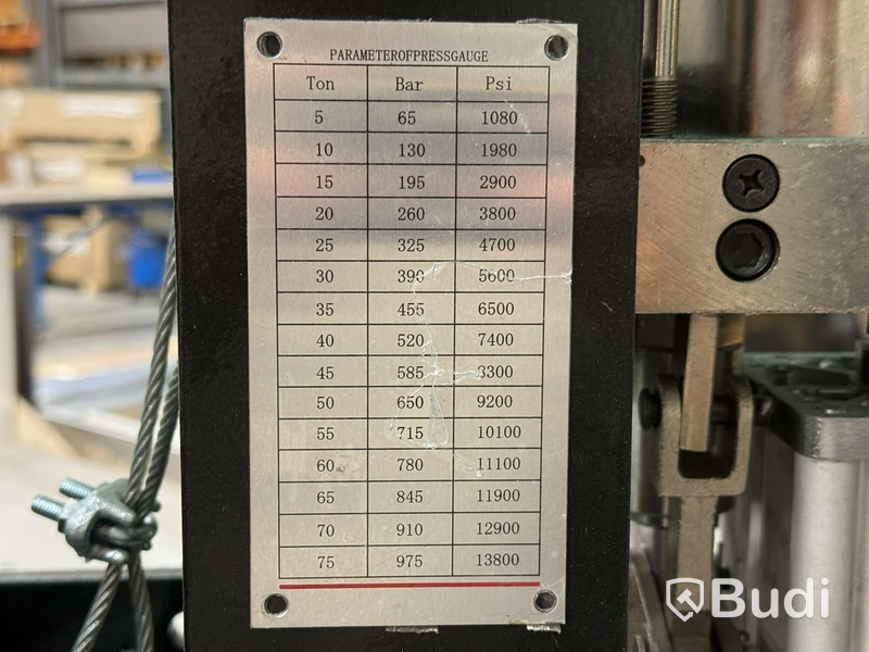 Pneumatisk verkstadspress 75 ton
