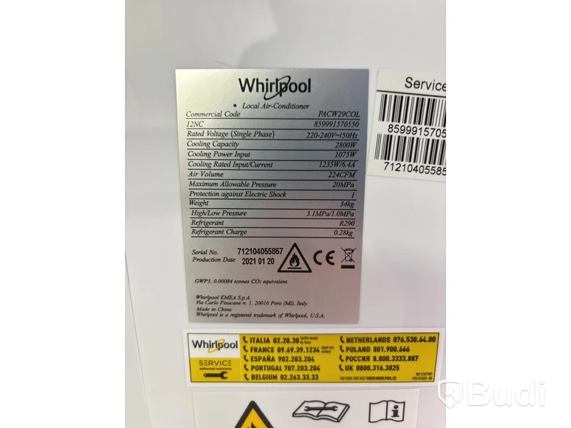 Whirlpool Air Conditioner, PACw29COL
