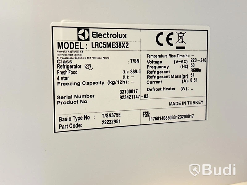 Kylskåp Electrolux, LRC5ME38X2