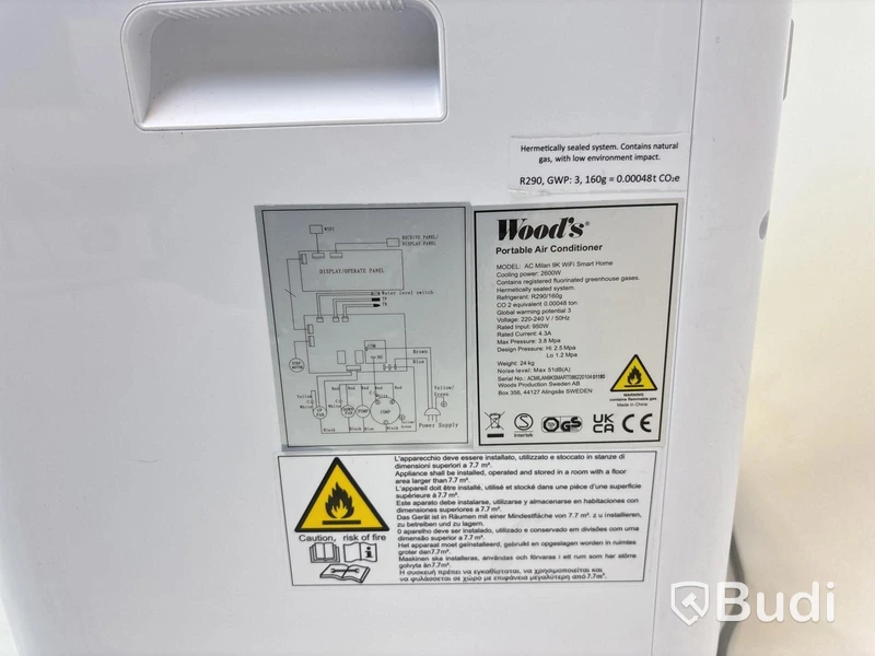 Luftkonditionering Woods, Milan 9K, wifi