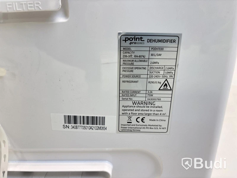 Avfuktare Point, Pro PODH7030, 30L