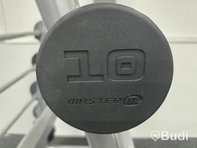 Skivstänger med fasta vikter 10-45kg.