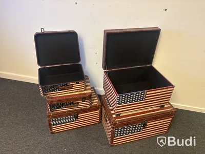 5 st. förvaringsboxar / väskor USA