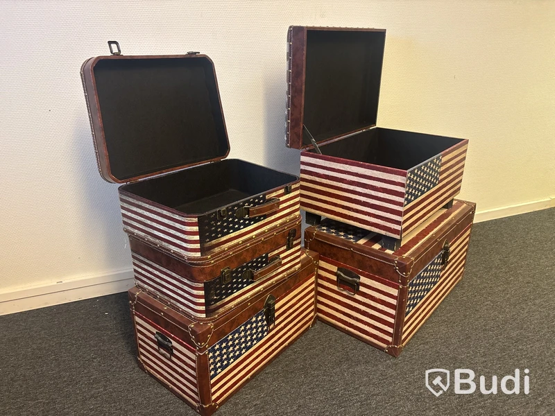 5 st. förvaringsboxar / väskor USA