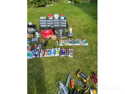 Parti med skruv, kablage, verktyg & förbrukningsmaterial m.m. (Solcellsföretag)