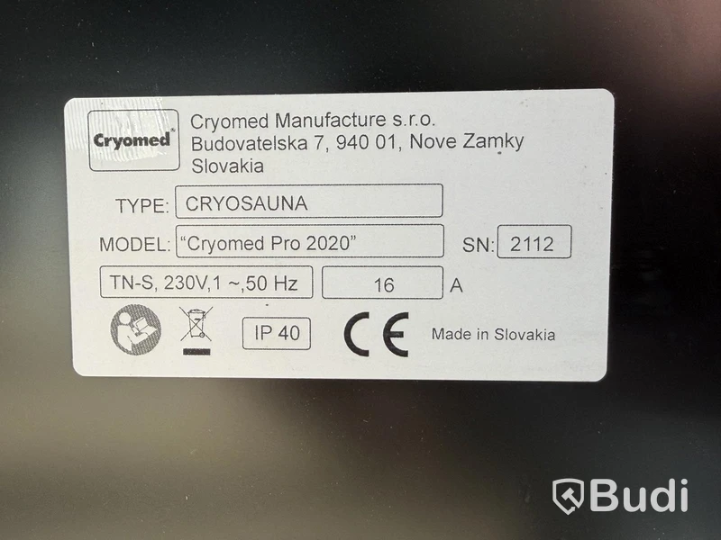 Kryokabin, Cryosauna Cryomed Pro 2020 -22