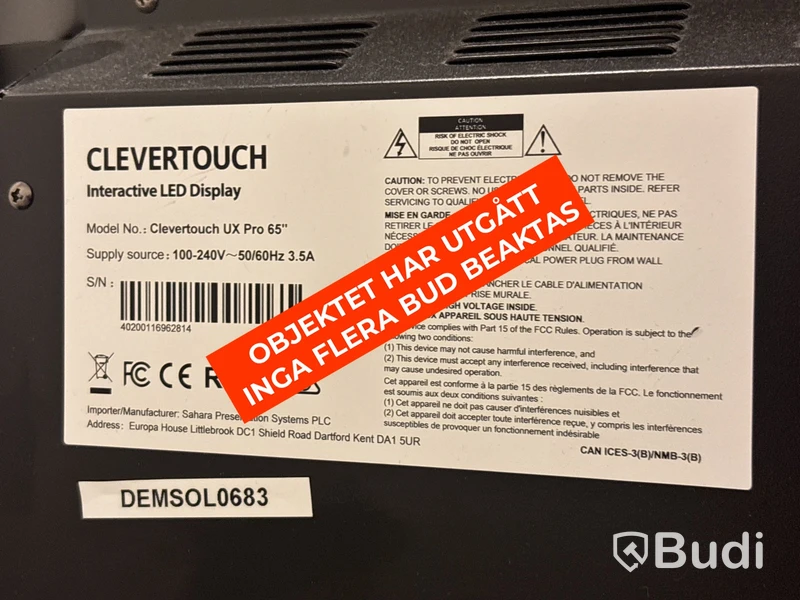 Touchskärm Clevertouch UX Pro 65 tum inkl. ställ på hjul