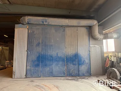 Lack- & blästerbox med utrustning - 8x16 m med dubbla portar