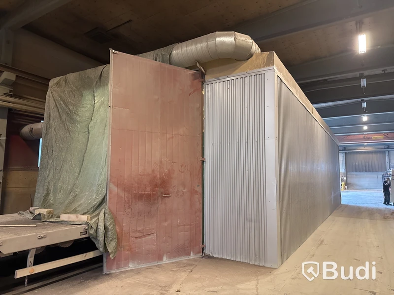 Lack- & blästerbox med utrustning - 8x16 m med dubbla portar