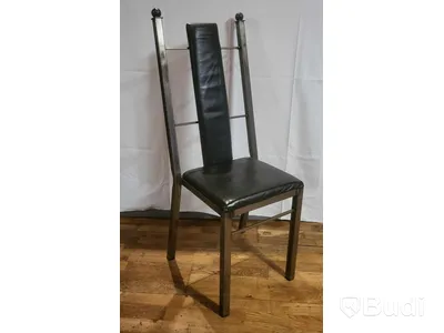 20 st. stolar i lackat stål och skinn, 2 bord i lackat stål och ek, designade restaurangmöbler