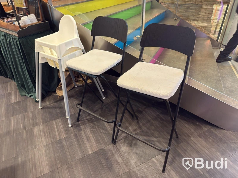 2 bar stools & 2 children's chairs