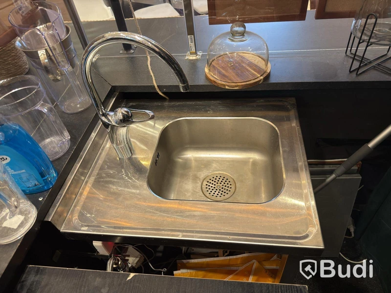 Stainless steel sink unit with sink & tap | 55 x 65 x 88 cm