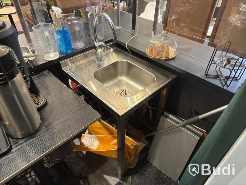 Stainless steel sink unit with sink & tap | 55 x 65 x 88 cm