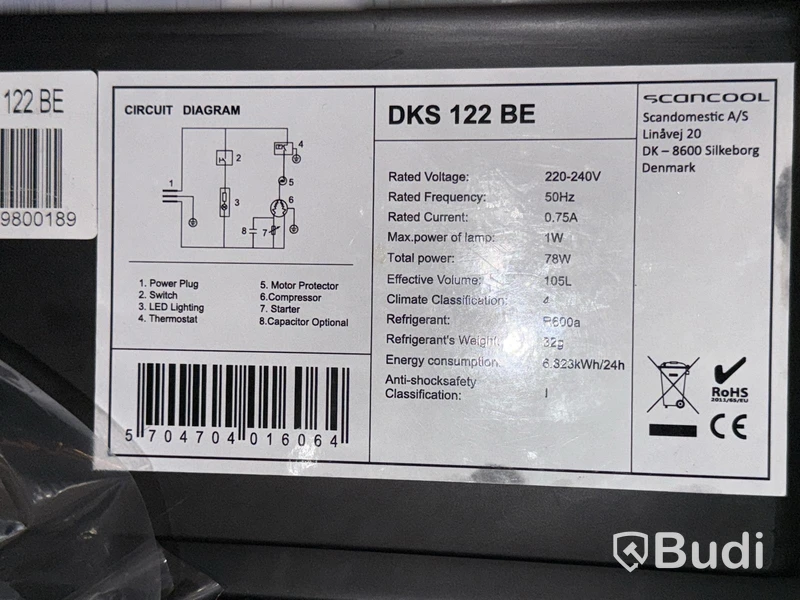Scandomestic DKS 122 BE Refrigerator | 105 L