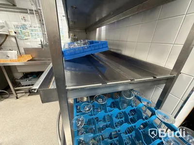 Rostfri hylla för diskbänk med avrinningsfunktion