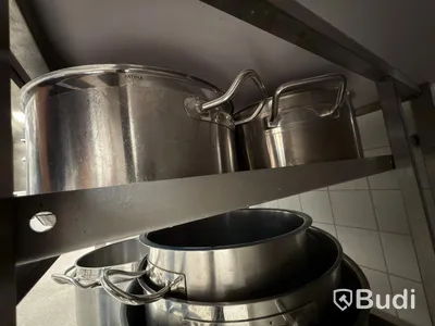 Assorted stainless steel saucepans