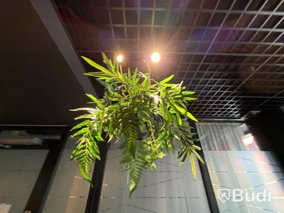 6 hanging planters with artificial plants