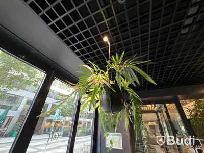 6 hanging planters with artificial plants