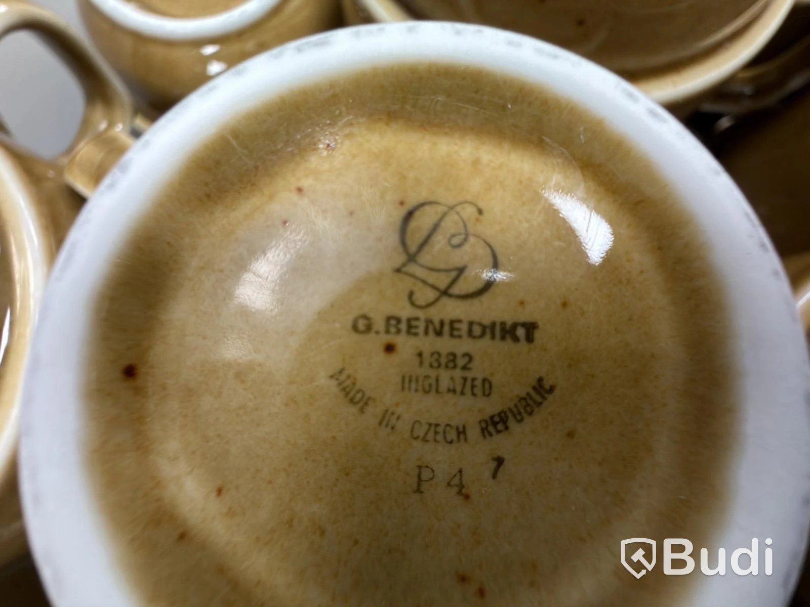 Koppar G. benedikt 1882 kaffekoppar te koppar asietter