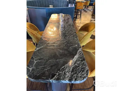 Marble dining table incl. 4 Homeline chairs
