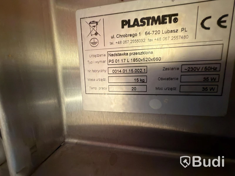 Refrigerated buffet counter Plastmet PS 01 87 with glass top