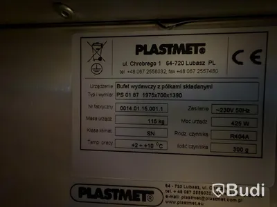 Refrigerated buffet counter Plastmet PS 01 87 with glass top