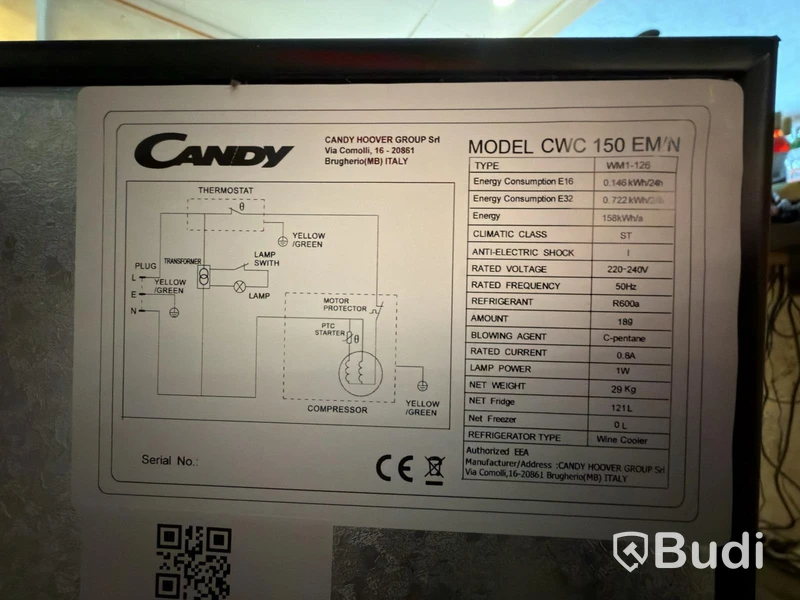 Candy Wine Cooler CWC 150 EM/N, 121 L