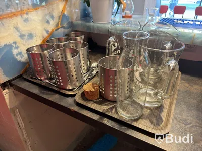 Lot of glassware, porcelain, and restaurant and bar accessories