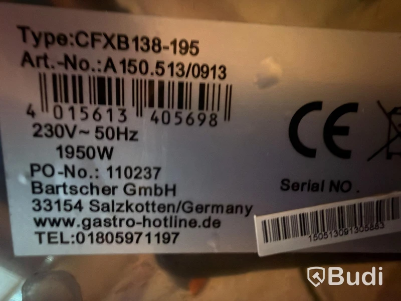 Riskokare Bartscher CFXB138-195, 1950 W