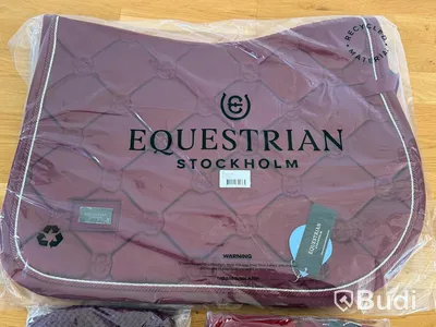 Jumping saddle pad, leg wraps and ear bonnet, Equestrian Stockholm, burgundy