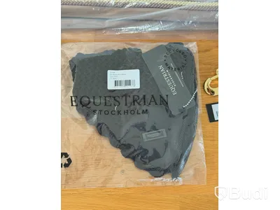 Dressage saddle pad, leg wraps and ear bonnet, Equestrian Stockholm, champagne