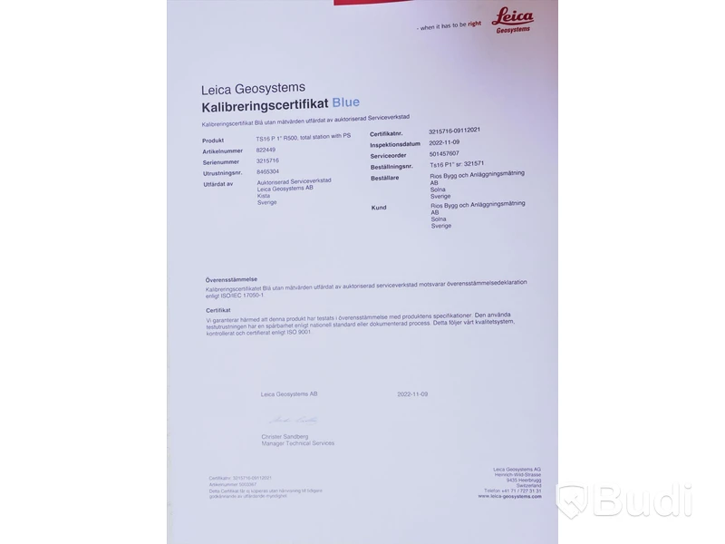 Totalstation - Leica TS16. Komplett