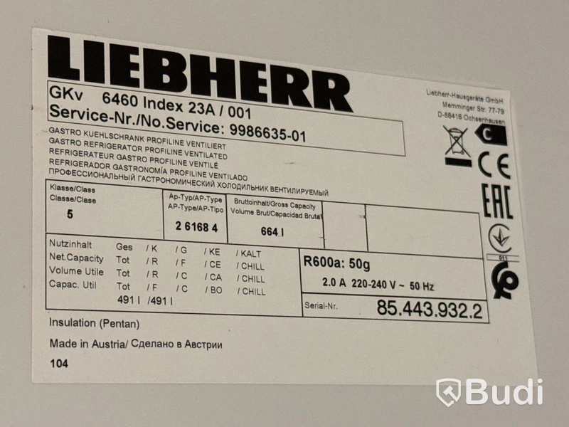 Kylskåp Liebherr GKv 6460 | 75x73x206 cm